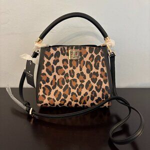 Kate Spade Phoebe Brown Black Leopard Print Leather Top Handle Mini Satchel NWT